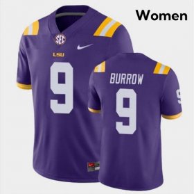 Purple Joe Burrow #9 LSU Tigers SEC Women High School Classic Football Jersey -Hot Sale