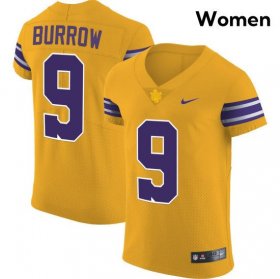 Gold Joe Burrow #9 LSU Tigers Vapor Limited Women High School Classic Football Jersey -Hot Sale