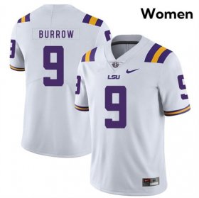 White Joe Burrow #9 LSU Tigers SEC Women High School Classic Football Jersey -Hot Sale