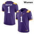 Purple Aaron Anderson #1 LSU Tigers SEC Women High School Classic Football Jersey -Hot Sale