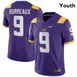 Purple Joe Burrow Burreaux #9 LSU Tigers Game Youth NCAA Official Football Jersey -Hot Sale