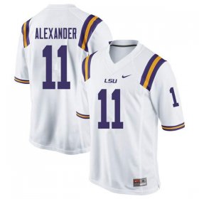 White Terrence Alexander #11 LSU Tigers Men High School Classic Football Jersey -Hot Sale