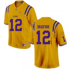 Gold Tre Bradford #12 LSU Tigers Men NCAA Official Football Jersey -Hot Sale