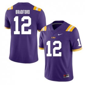 Purple Tre Bradford #12 LSU Tigers Men College Alumni Football Jersey -Hot Sale