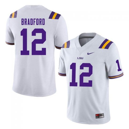 White Tre Bradford #12 LSU Tigers Men High School Classic Football Jersey -Hot Sale