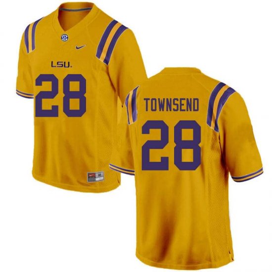 Gold Clyde Townsend #28 LSU Tigers Men NCAA Official Football Jersey -Hot Sale