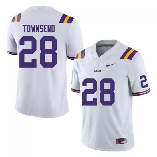 White Clyde Townsend #28 LSU Tigers Men High School Classic Football Jersey -Hot Sale