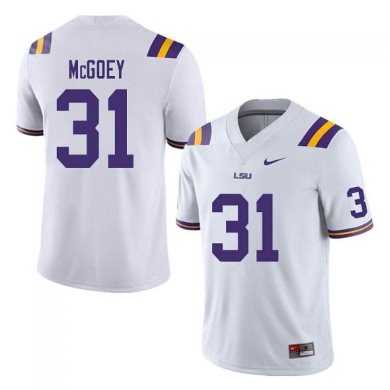 White Thomas McGoey #31 LSU Tigers Men High School Classic Football Jersey -Hot Sale