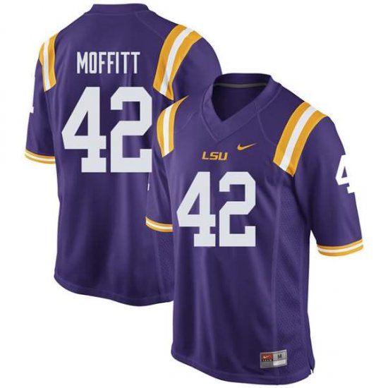 Purple Aaron Moffitt #42 LSU Tigers Men College Alumni Football Jersey -Hot Sale