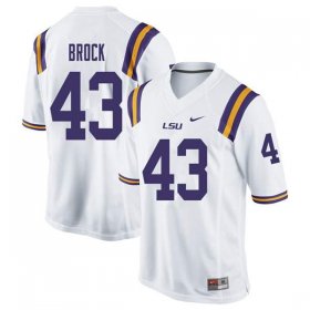 White Matt Brock #43 LSU Tigers Men NCAA Official Football Jersey -Hot Sale