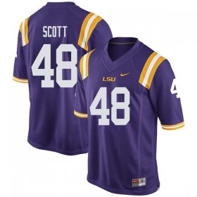 Purple Dantrieze Scott #48 LSU Tigers Men High School Classic Football Jersey -Hot Sale