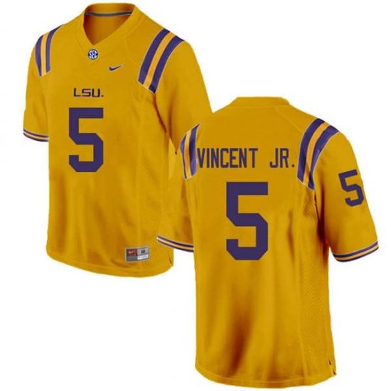 Gold Kary Vincent Jr. #5 LSU Tigers Men College Alumni Football Jersey -Hot Sale