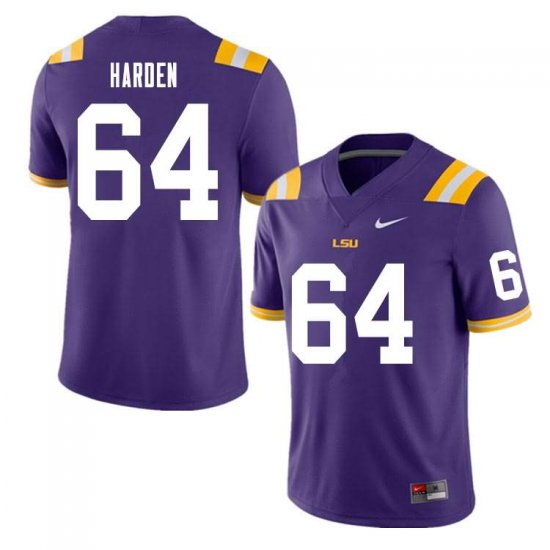 Purple Austin Harden #64 LSU Tigers Men NCAA Official Football Jersey -Hot Sale