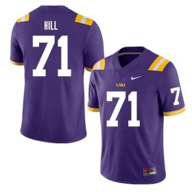 Purple Xavier Hill #71 LSU Tigers Men High School Classic Football Jersey -Hot Sale