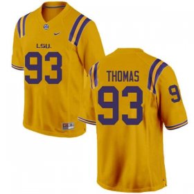 Gold Justin Thomas #93 LSU Tigers Men High School Classic Football Jersey -Hot Sale