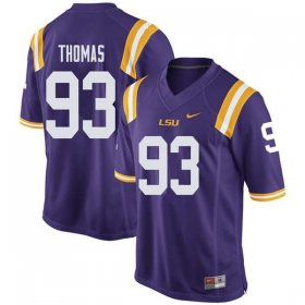 Purple Justin Thomas #93 LSU Tigers Men NCAA Official Football Jersey -Hot Sale