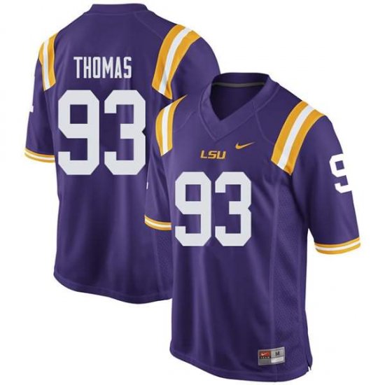 Purple Justin Thomas #93 LSU Tigers Men NCAA Official Football Jersey -Hot Sale