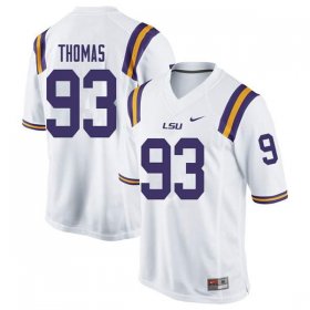 White Justin Thomas #93 LSU Tigers Men College Alumni Football Jersey -Hot Sale