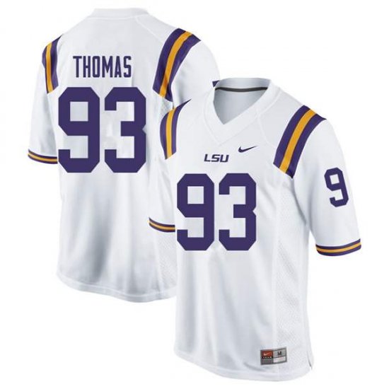 White Justin Thomas #93 LSU Tigers Men College Alumni Football Jersey -Hot Sale