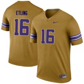 Gold Danny Etling #16 LSU Tigers Legend Men NCAA Official Football Jersey -Hot Sale