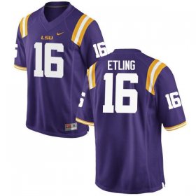 Purple Danny Etling #16 LSU Tigers Men College Alumni Football Jersey -Hot Sale