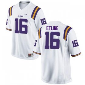 White Danny Etling #16 LSU Tigers Men High School Classic Football Jersey -Hot Sale