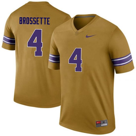 Gold Nick Brossette #4 LSU Tigers Legend Men NCAA Official Football Jersey -Hot Sale