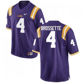 Purple Nick Brossette #4 LSU Tigers Men College Alumni Football Jersey -Hot Sale