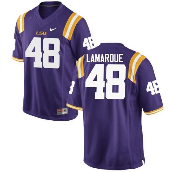 Purple Ronnie Lamarque #48 LSU Tigers Men College Alumni Football Jersey -Hot Sale