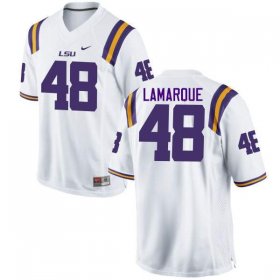 White Ronnie Lamarque #48 LSU Tigers Men High School Classic Football Jersey -Hot Sale