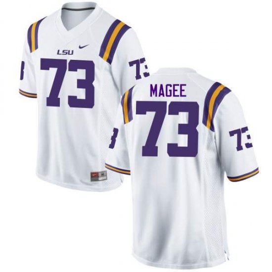 White Adrian Magee #73 LSU Tigers Men High School Classic Football Jersey -Hot Sale