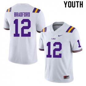 White Tre Bradford #12 LSU Tigers Youth High School Classic Football Jersey -Hot Sale