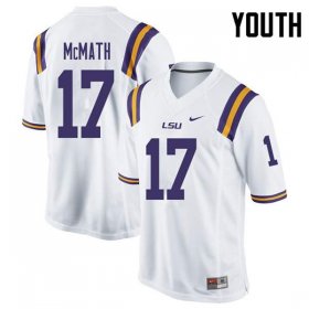 White Racey McMath #17 LSU Tigers Youth College Alumni Football Jersey -Hot Sale