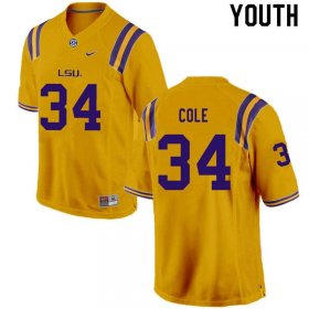 Gold Lloyd Cole #34 LSU Tigers Youth College Alumni Football Jersey -Hot Sale