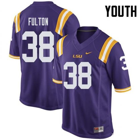 Purple Keith Fulton #38 LSU Tigers Youth High School Classic Football Jersey -Hot Sale