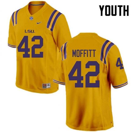 Gold Aaron Moffitt #42 LSU Tigers Youth NCAA Official Football Jersey -Hot Sale