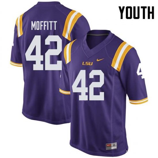 Purple Aaron Moffitt #42 LSU Tigers Youth College Alumni Football Jersey -Hot Sale