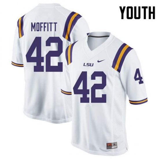 White Aaron Moffitt #42 LSU Tigers Youth High School Classic Football Jersey -Hot Sale