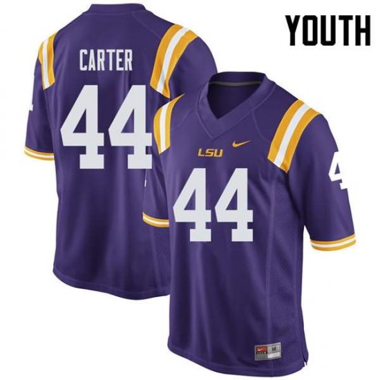 Purple Tory Carter #44 LSU Tigers Youth NCAA Official Football Jersey -Hot Sale