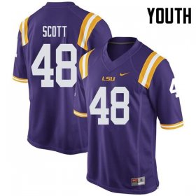 Purple Dantrieze Scott #48 LSU Tigers Youth High School Classic Football Jersey -Hot Sale