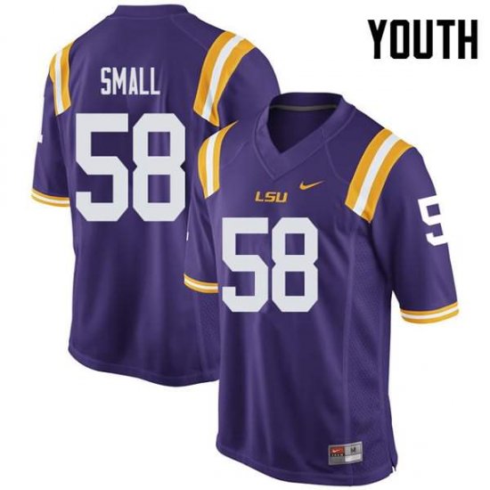 Purple Jared Small #58 LSU Tigers Youth High School Classic Football Jersey -Hot Sale