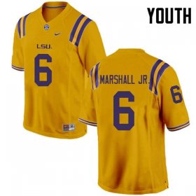 Gold Terrace Marshall Jr. #6 LSU Tigers Youth NCAA Official Football Jersey -Hot Sale