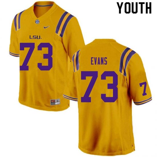 Gold Joseph Evans #73 LSU Tigers Youth High School Classic Football Jersey -Hot Sale