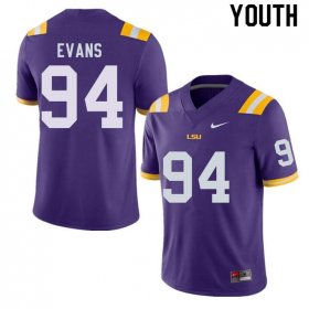 Purple Joseph Evans #94 LSU Tigers Youth High School Classic Football Jersey -Hot Sale