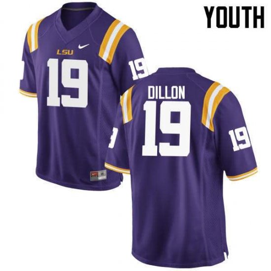 Purple Derrick Dillon #19 LSU Tigers Youth High School Classic Football Jersey -Hot Sale