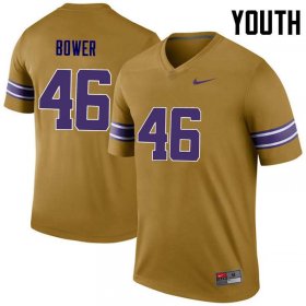 Gold Tashawn Bower #46 LSU Tigers Legend Youth NCAA Official Football Jersey -Hot Sale