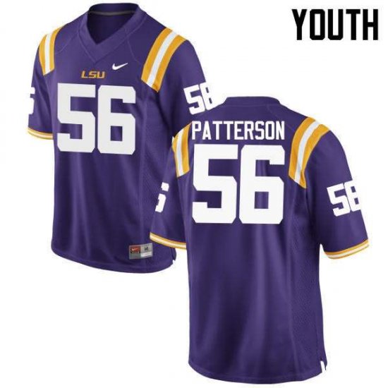 Purple M.J. Patterson #56 LSU Tigers Youth High School Classic Football Jersey -Hot Sale