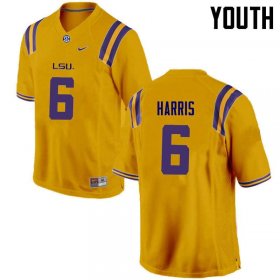 Gold Brandon Harris #6 LSU Tigers Youth College Alumni Football Jersey -Hot Sale