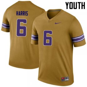 Gold Brandon Harris #6 LSU Tigers Legend Youth High School Classic Football Jersey -Hot Sale