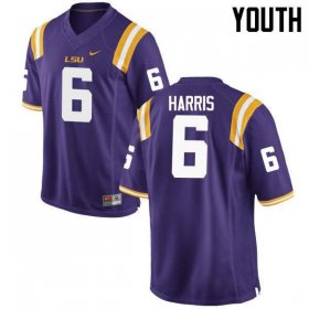 Purple Brandon Harris #6 LSU Tigers Youth NCAA Official Football Jersey -Hot Sale